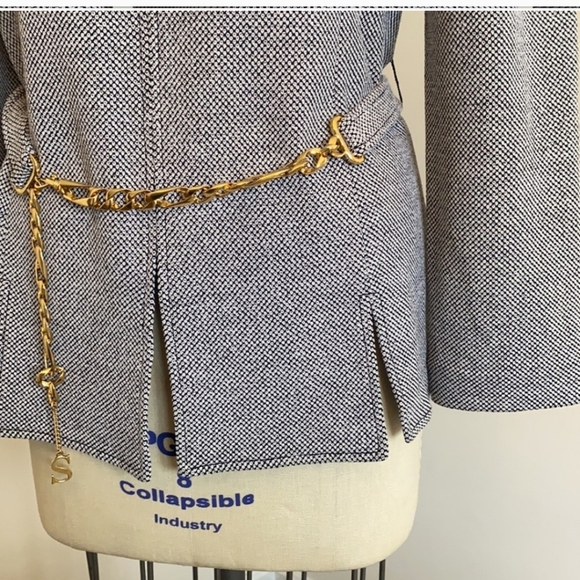 St. John Collection Sport Jersey Chain Belt Zip Jacket - Picture 7 of 10